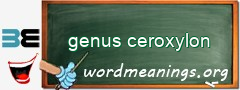 WordMeaning blackboard for genus ceroxylon